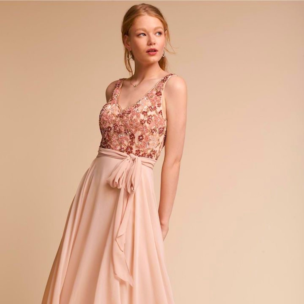 BHLDN Blush Beaded Bridesmaid’s Dress Size 4
